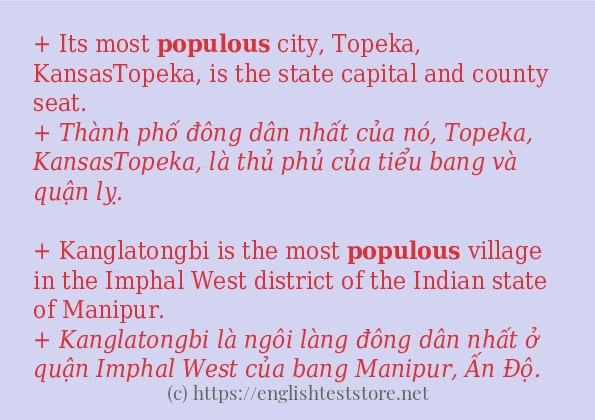 Cách sử dụng và câu ví dụ của từ populous