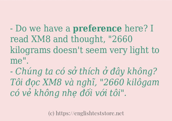 Cách sử dụng và câu ví dụ của từ preference