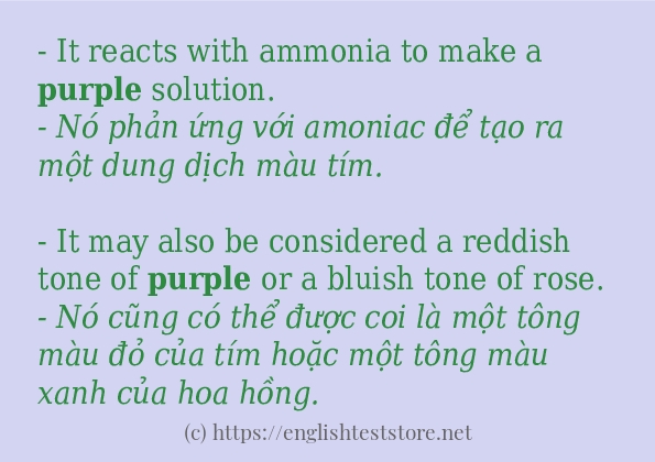 Cách sử dụng và câu ví dụ của từ purple