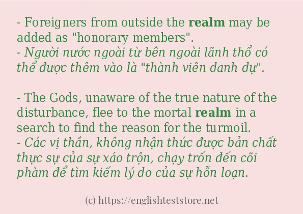 Cách sử dụng và câu ví dụ của từ realm
