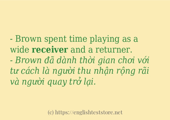Cách sử dụng và câu ví dụ của từ receiver