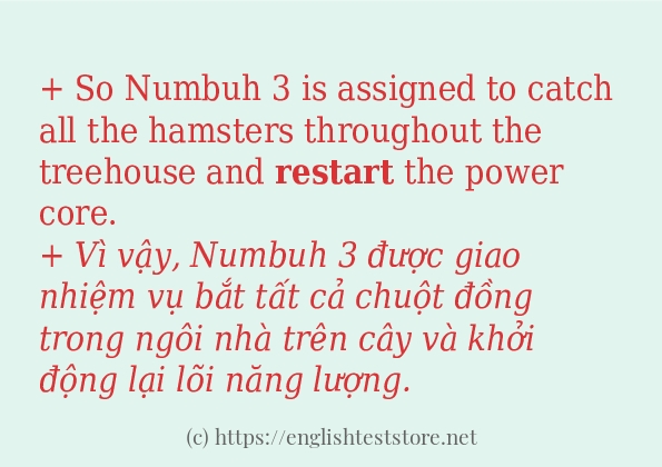 Cách sử dụng và câu ví dụ của từ restart