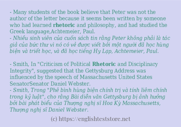 Cách sử dụng và câu ví dụ của từ rhetoric