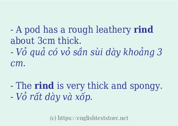 Cách sử dụng và câu ví dụ của từ rind Cách sử dụng và câu ví dụ của từ rind