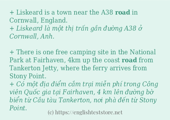 Cách sử dụng và câu ví dụ của từ road