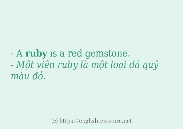 Cách sử dụng và câu ví dụ của từ ruby
