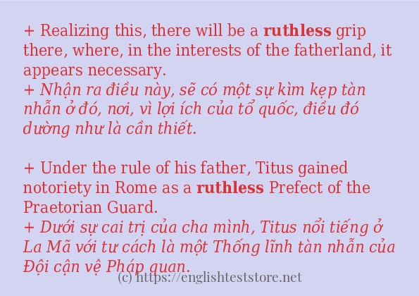 Cách sử dụng và câu ví dụ của từ ruthless