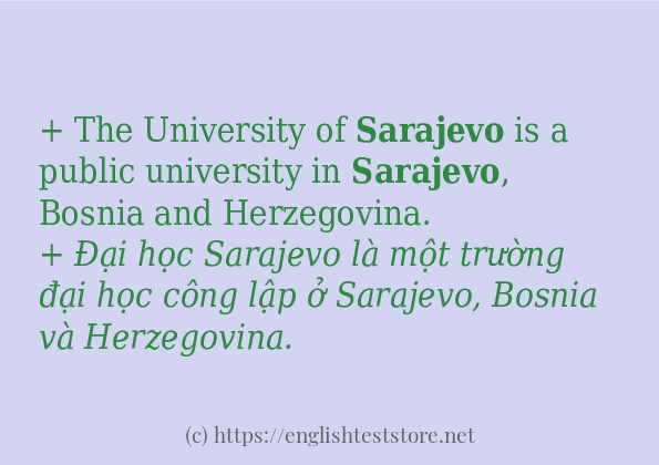 Cách sử dụng và câu ví dụ của từ sarajevo