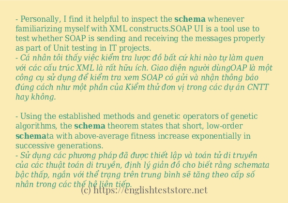 Cách sử dụng và câu ví dụ của từ schema