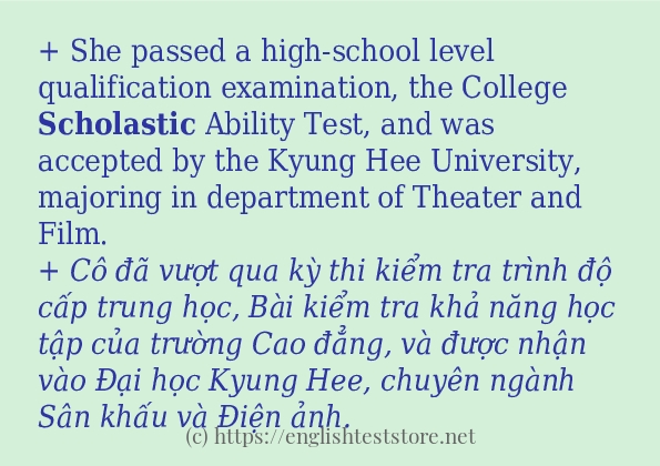Cách sử dụng và câu ví dụ của từ scholastic