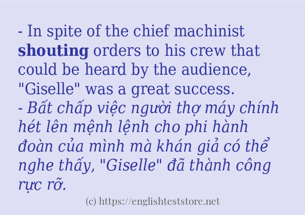 Cách sử dụng và câu ví dụ của từ shouting