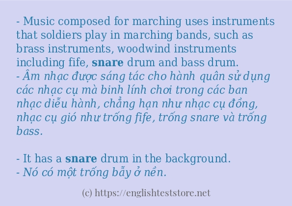 Cách sử dụng và câu ví dụ của từ snare