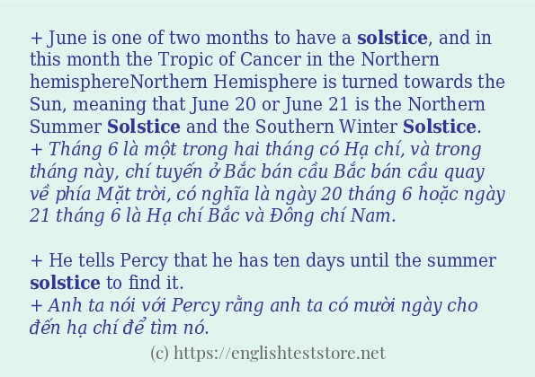 Cách sử dụng và câu ví dụ của từ solstice