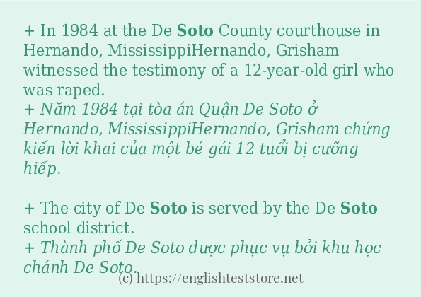 Cách sử dụng và câu ví dụ của từ soto