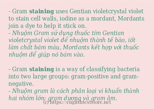 Cách sử dụng và câu ví dụ của từ staining