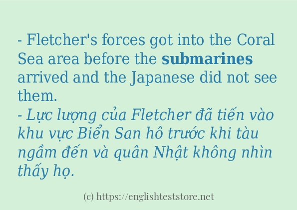 Cách sử dụng và câu ví dụ của từ submarines