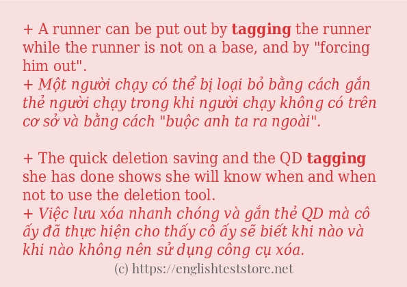 Cách sử dụng và câu ví dụ của từ tagging