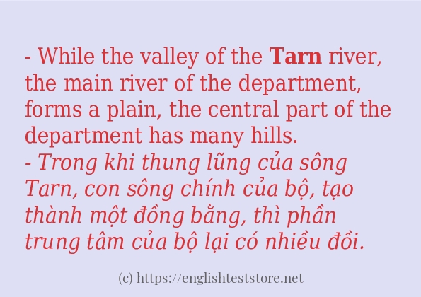 Cách sử dụng và câu ví dụ của từ tarn Cách sử dụng và câu ví dụ của từ tarn