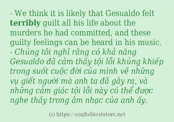 Cách sử dụng và câu ví dụ của từ terribly Cách sử dụng và câu ví dụ của từ terribly