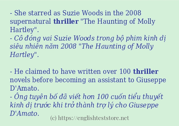 Cách sử dụng và câu ví dụ của từ thriller