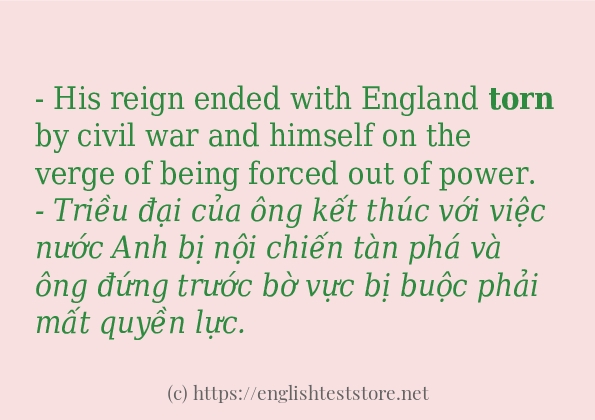 Cách sử dụng và câu ví dụ của từ torn
