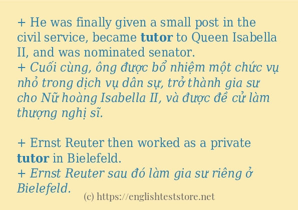Cách sử dụng và câu ví dụ của từ tutor