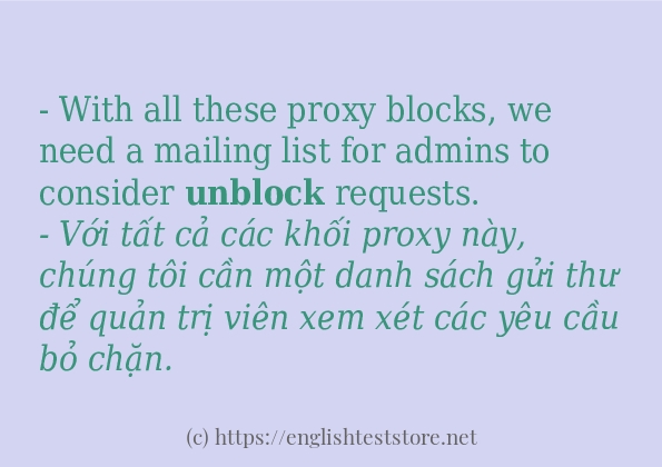 Cách sử dụng và câu ví dụ của từ unblock