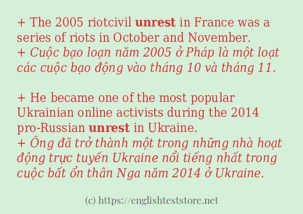 Cách sử dụng và câu ví dụ của từ unrest