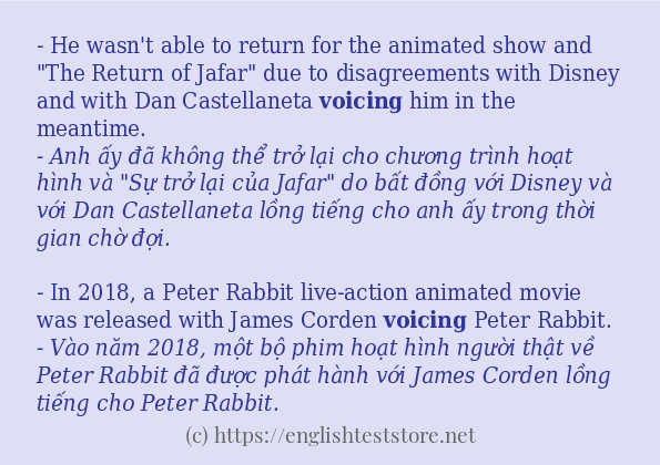 Cách sử dụng và câu ví dụ của từ voicing Cách sử dụng và câu ví dụ của từ voicing