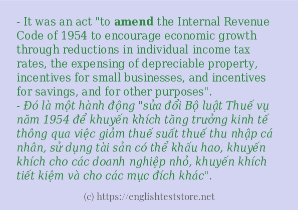 Câu ví dụ của từ amend