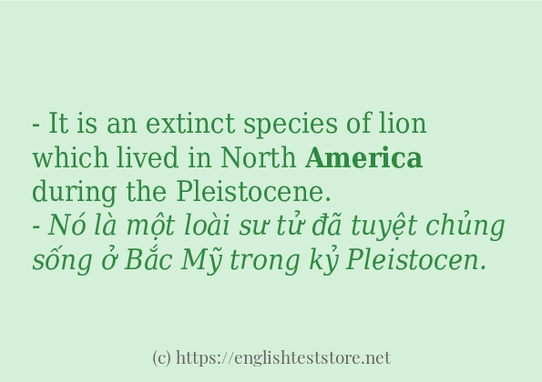 Câu ví dụ của từ america Câu ví dụ của từ america