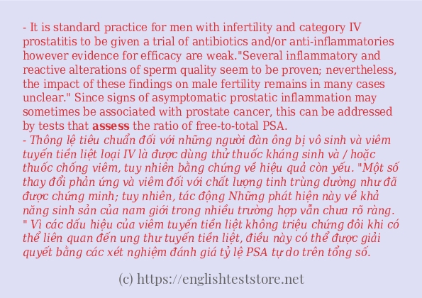 Câu ví dụ của từ assess