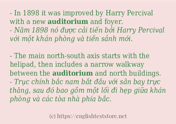 Câu ví dụ của từ auditorium