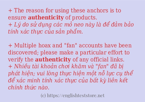 Câu ví dụ của từ authenticity