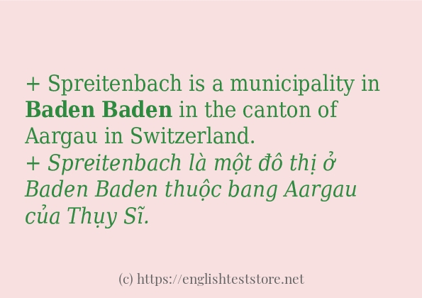 Câu ví dụ của từ baden