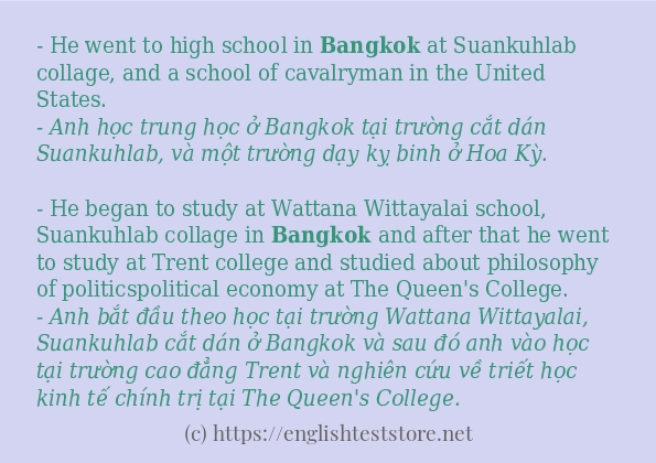 Câu ví dụ của từ bangkok Câu ví dụ của từ bangkok