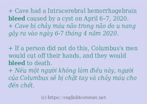 Câu ví dụ của từ bleed