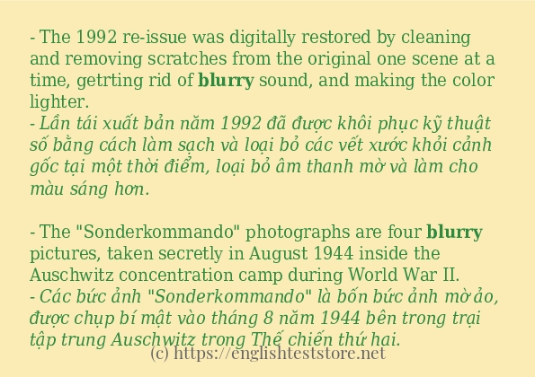 Câu ví dụ của từ blurry