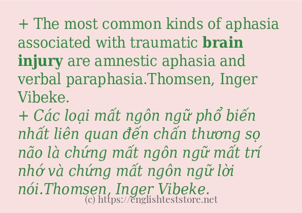 Câu ví dụ của từ brain injury