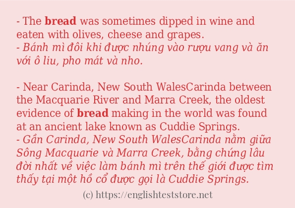 Câu ví dụ của từ bread