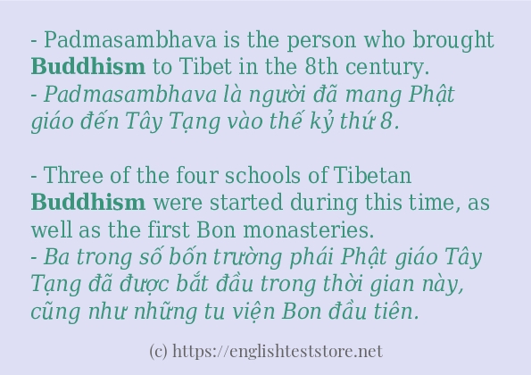Câu ví dụ của từ buddhism Câu ví dụ của từ buddhism