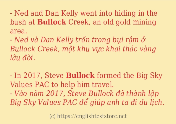 Câu ví dụ của từ bullock