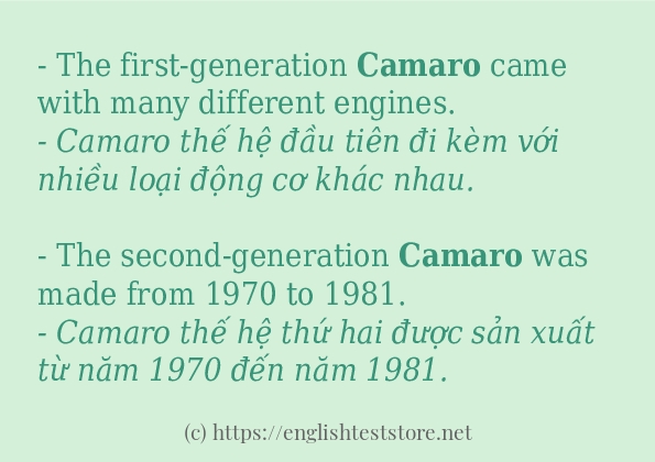 Câu ví dụ của từ camaro