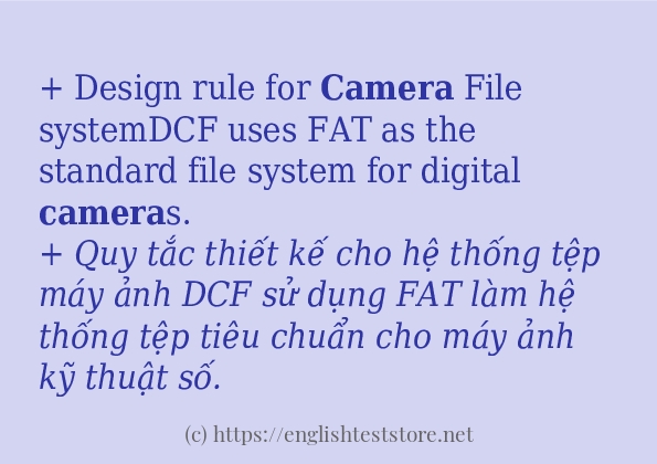 Câu ví dụ của từ camera