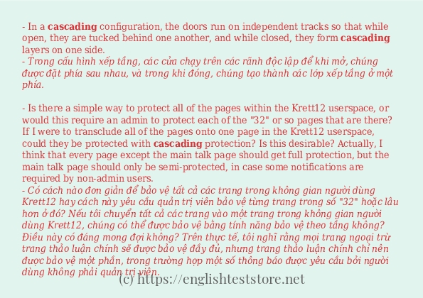 Câu ví dụ của từ cascading