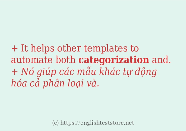 Câu ví dụ của từ categorization Câu ví dụ của từ categorization