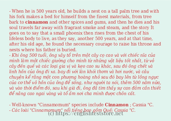 Câu ví dụ của từ cinnamon