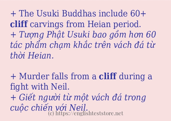 Câu ví dụ của từ cliff Câu ví dụ của từ cliff