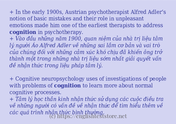 Câu ví dụ của từ cognition