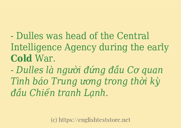 Câu ví dụ của từ cold